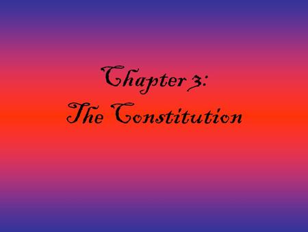 Chapter 3: The Constitution. What’s in it Preamble- purpose of gov’t Article I- Legislative Article II- Executive Article III- Judicial Article IV- relations.