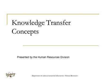 Knowledge Transfer Concepts