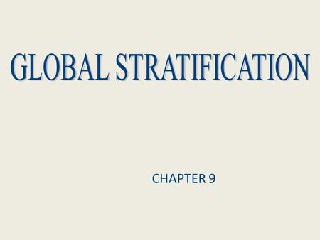 GLOBAL STRATIFICATION