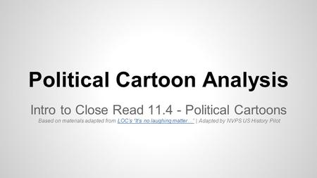 Political Cartoon Analysis