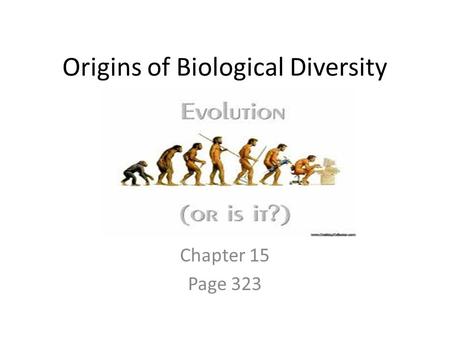 Origins of Biological Diversity