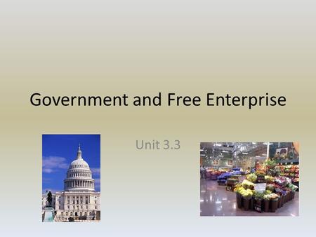 Government and Free Enterprise