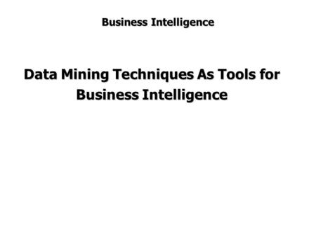 Business Intelligence