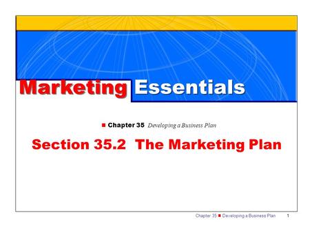 Section 35.2 The Marketing Plan