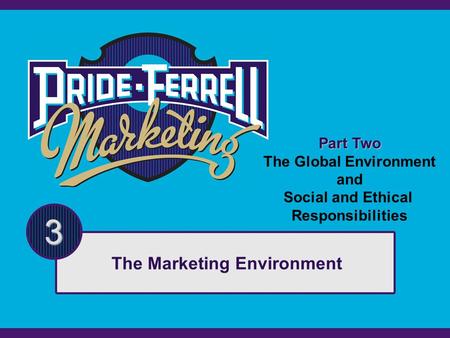 Part Two The Global Environment and Social and Ethical Responsibilities 3 The Marketing Environment.