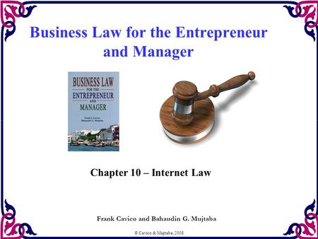 Business Law for the Entrepreneur and Manager