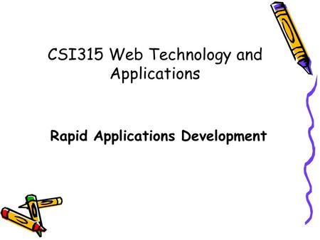 CSI315 Web Technology and Applications