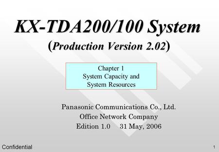 KX-TDA200/100 System (Production Version 2.02)