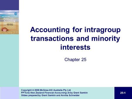 25-1 Copyright  2006 McGraw-Hill Australia Pty Ltd PPTs t/a New Zealand Financial Accounting 3e by Grant Samkin Slides prepared by Grant Samkin and Annika.