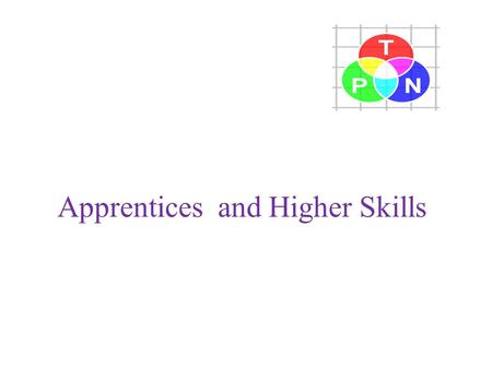 Apprentices and Higher Skills. John Chudley NAS Director with responsibility for H.E. 'We have managed to make people aware of the apprenticeship brand,