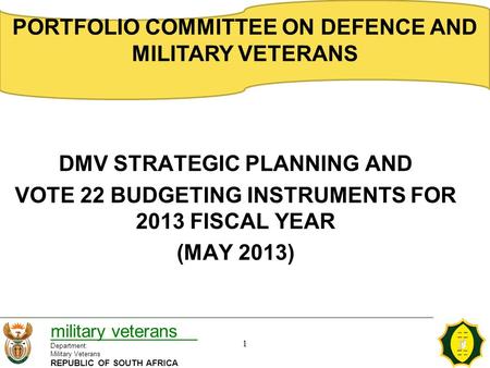 PORTFOLIO COMMITTEE ON DEFENCE AND MILITARY VETERANS