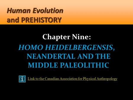 Human Evolution and PREHISTORY