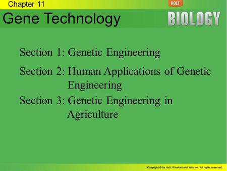 Gene Technology Section 1: Genetic Engineering