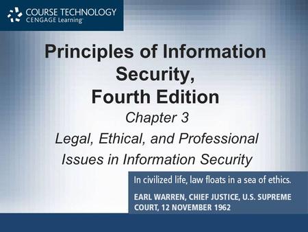 Principles of Information Security, Fourth Edition