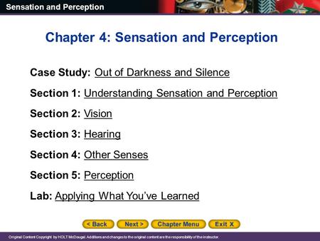 Chapter 4: Sensation and Perception