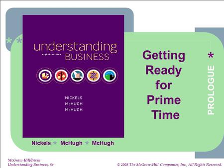 ****** P-1 1-1 McGraw-Hill/Irwin Understanding Business, 8e © 2008 The McGraw-Hill Companies, Inc., All Rights Reserved. Nickels McHugh McHugh ** Getting.