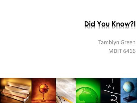 Tamblyn Green MDIT 6466. The library is more than just a place to check out books, it’s a central location that should be used for research, studying,