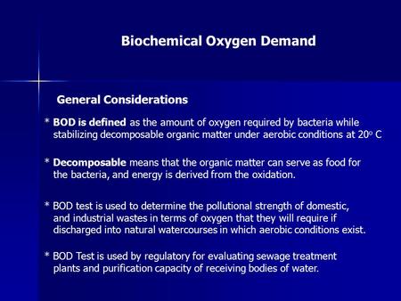 Biochemical Oxygen Demand