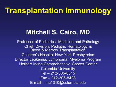 Transplantation Immunology