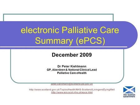 electronic Palliative Care Summary (ePCS)