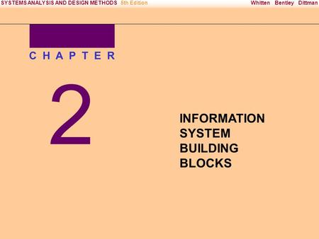 Irwin/McGraw-Hill Copyright © 2000 The McGraw-Hill Companies. All Rights reserved Whitten Bentley DittmanSYSTEMS ANALYSIS AND DESIGN METHODS5th Edition.
