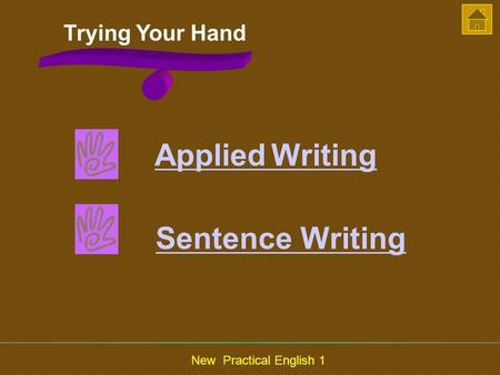 New Practical English 1 Trying Your Hand Applied WritingApplied Writing Sentence Writing.