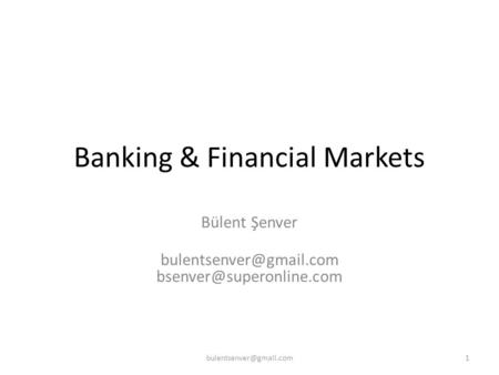 Banking & Financial Markets