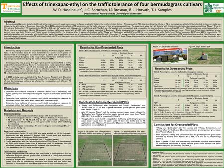 Table 4: Percent green cover for trinexapac-ethyl (TE) treated, overseeded plots Number of Simulated Games 5 10152025 PGR † Turfgrass Cover (%) A - No.