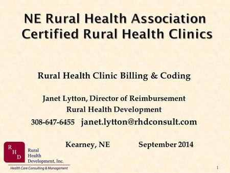 NE Rural Health Association Certified Rural Health Clinics