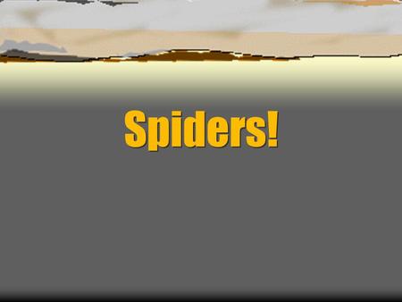 Spiders!.  Spiders are not bugs. Spiders have 8 legs….. Bugs have 6 legs Spiders have 2 body segments…. Bugs have 3 segments.