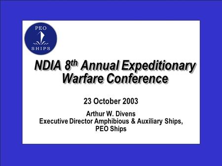 NDIA 8th Annual Expeditionary Warfare Conference