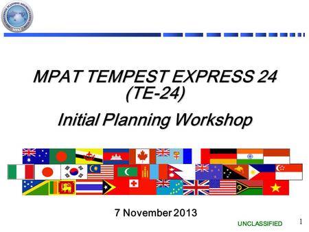 MPAT TEMPEST EXPRESS 24 (TE-24) Initial Planning Workshop