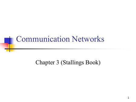 Communication Networks