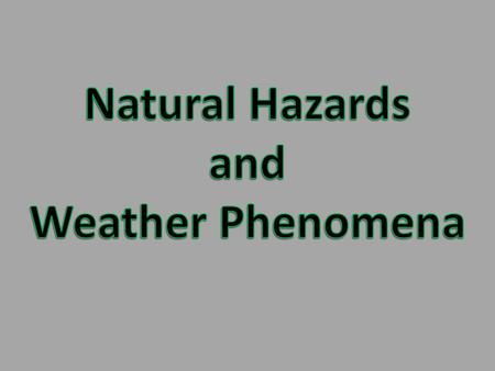 Weather Atmospheric conditions at a specific place and time.