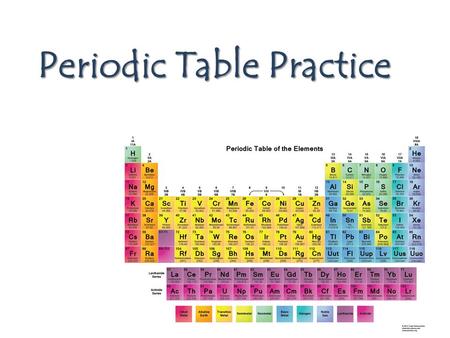 Periodic Table Practice