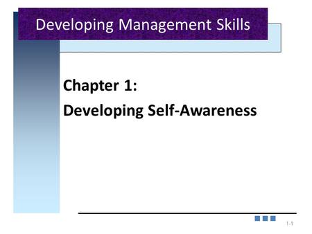 Developing Management Skills