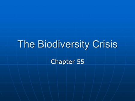 The Biodiversity Crisis