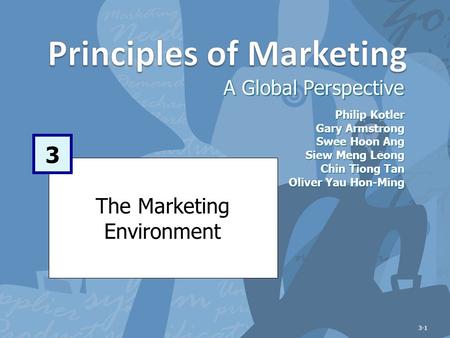 Learning Objectives After studying this chapter, you should be able to: Describe the environmental forces that affect the company’s ability to serve its.