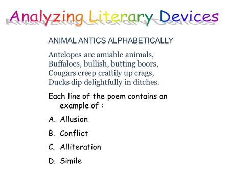 Analyzing Literary Devices