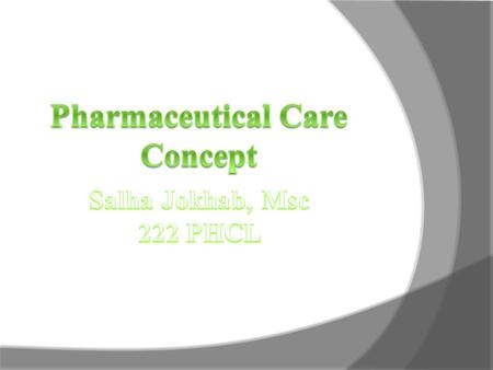 Pharmaceutical Care Concept