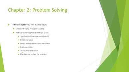 Chapter 2: Problem Solving