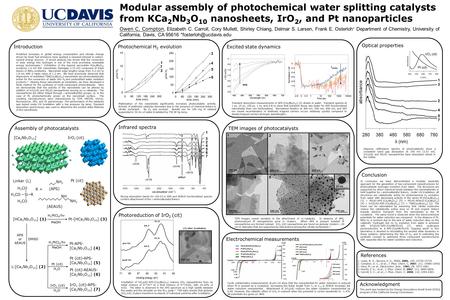 Modular assembly of photochemical water splitting catalysts from KCa 2 Nb 3 O 10 nanosheets, IrO 2, and Pt nanoparticles Owen C. Compton, Elizabeth C.