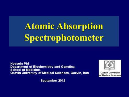 Atomic Absorption Spectrophotometer