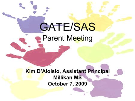 GATE/SAS Parent Meeting