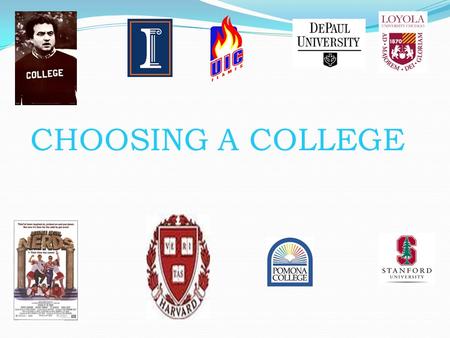 CHOOSING A COLLEGE. Questions To Ask Yourself Who am I, as a person and a student? What do I hope to gain in my college education? In what academic setting.