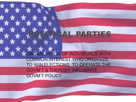 POLITICAL PARTIES ORGANIZATION OF INDIVIDUALS WITH