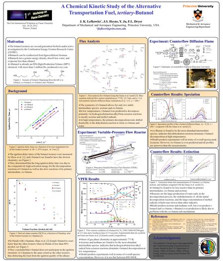 Figure 7. Extinction strain rate measurements of t-butanol, iso-butene, acetone, and methane compared with the Grana et al. model [3]. A Chemical Kinetic.