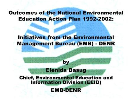 Initiatives from the Environmental Management Bureau (EMB) - DENR