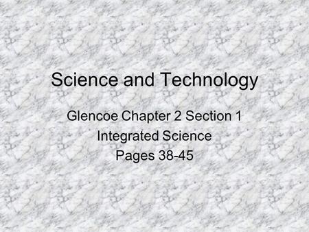 Science and Technology