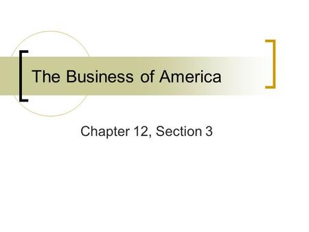 The Business of America